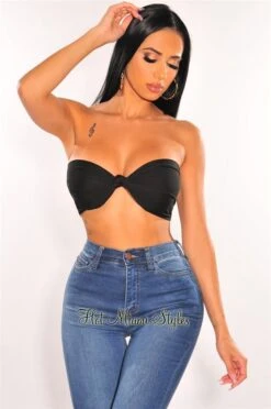 Black Double Lined Multiwear Bandeau Tie Up Crop Top 12 Black Double Lined Multiwear Bandeau Tie Up Crop Top -Miamis Style Shop black double lined multiwear bandeau tie up crop top hot miami styles 588813