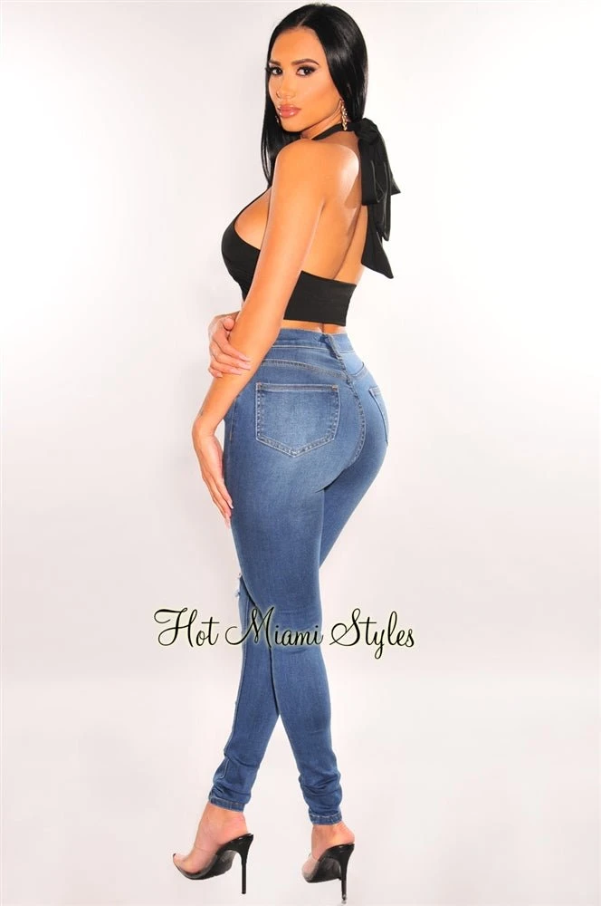 Black Double Lined Multiwear Bandeau Tie Up Crop Top 8 Black Double Lined Multiwear Bandeau Tie Up Crop Top - Image 8