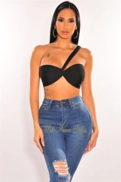 Black Double Lined Multiwear Bandeau Tie Up Crop Top 10 Black Double Lined Multiwear Bandeau Tie Up Crop Top -Miamis Style Shop black double lined multiwear bandeau tie up crop top hot miami styles 669234