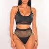 Black Fishnet High Waist Bikini