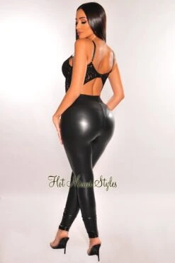 Black Lace Padded Spaghetti Straps Cut Out Back Bodysuit 7 Black Lace Padded Spaghetti Straps Cut Out Back Bodysuit -Miamis Style Shop black lace padded spaghetti straps cut out back bodysuit hot miami styles 780835