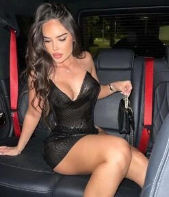 Black Metallic Chainmail Halter V Hem Crop Top 9 Black Metallic Chainmail Halter V Hem Crop Top -Miamis Style Shop black metallic chainmail halter v hem crop top hot miami styles 869680