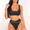 Black Padded Tank High Rise Bikini