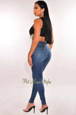 Black Ribbed Sleeveless Rhinestone Fringe Curved Hem Crop Top 7 Black Ribbed Sleeveless Rhinestone Fringe Curved Hem Crop Top -Miamis Style Shop black ribbed sleeveless rhinestone fringe curved hem crop top hot miami styles 359415