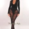 Black Sheer High Waist Ruched Cover Up Pants