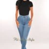Blue Denim High Waist Skinny Jeans