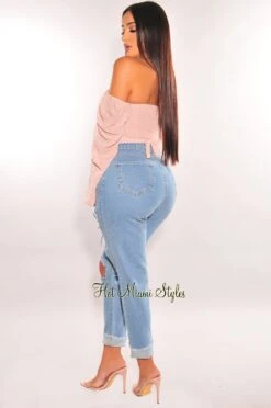 Blush O-Ring Cut Out Long Sleeve Wrap Around Crop Top -Miamis Style Shop blush o ring cut out long sleeve wrap around crop top hot miami styles 780633