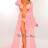 Blush Sheer Mesh Belted Cover Up