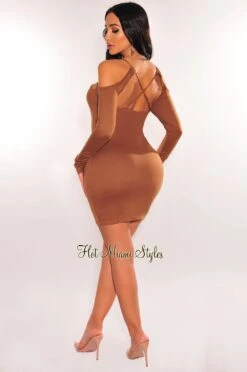 Caramel Cut Out CrissCross Long Sleeve Mini Dress 7 Caramel Cut Out CrissCross Long Sleeve Mini Dress -Miamis Style Shop caramel cut out crisscross long sleeve mini dress hot miami styles 367708