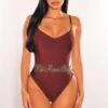Chocolate Bandage Spaghetti Straps Sweetheart Bodysuit