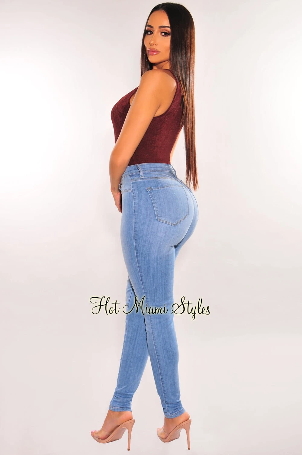 Chocolate Round Neck Sleeveless Bodysuit 4 Chocolate Round Neck Sleeveless Bodysuit - Image 4