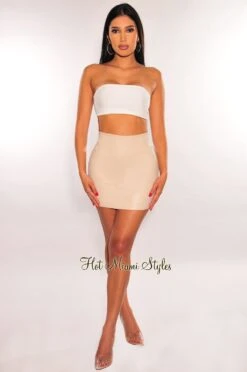 Cream Faux Leather Mini Skirt 6 Cream Faux Leather Mini Skirt -Miamis Style Shop cream faux leather mini skirt hot miami styles 167670