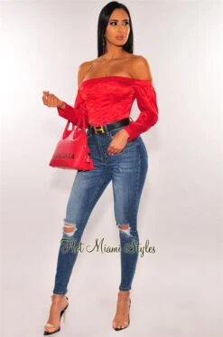 Dark Denim Ripped Knee High Waist Butt-Lifting Skinny Jeans