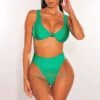 Green Knotted Sleeveless High Rise Bikini