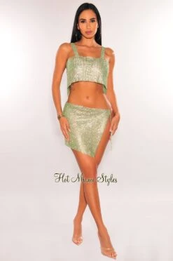 Green Rhinestone Mesh Chain Crop Top 7 Green Rhinestone Mesh Chain Crop Top -Miamis Style Shop green rhinestone mesh chain crop top hot miami styles 178750
