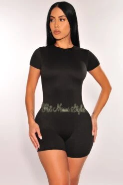 HMS Essential: Black Perfect Fit Double Lined Short Sleeve Romper