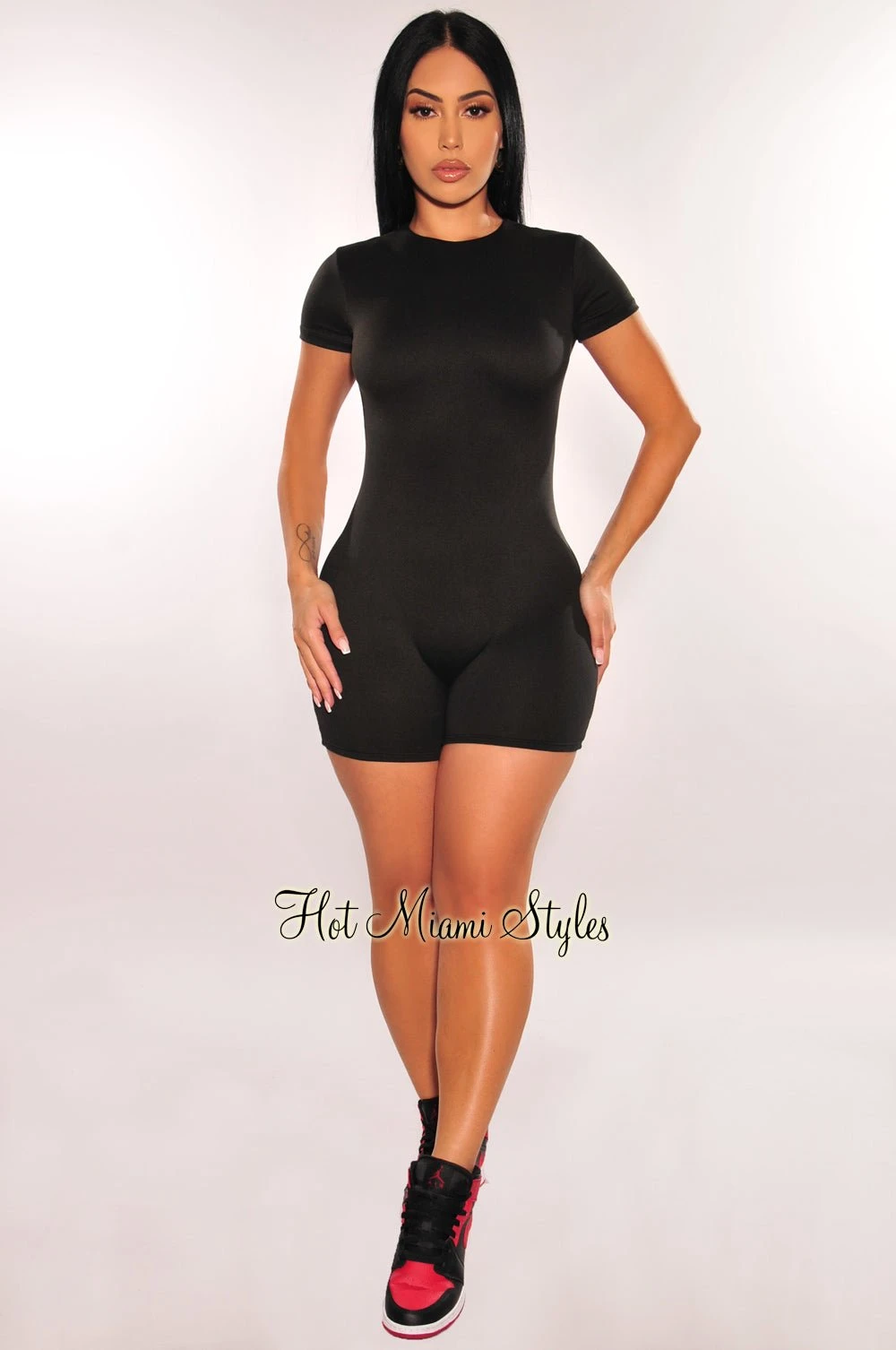 HMS Essential: Black Perfect Fit Double Lined Short Sleeve Romper 3 HMS Essential: Black Perfect Fit Double Lined Short Sleeve Romper - Image 3