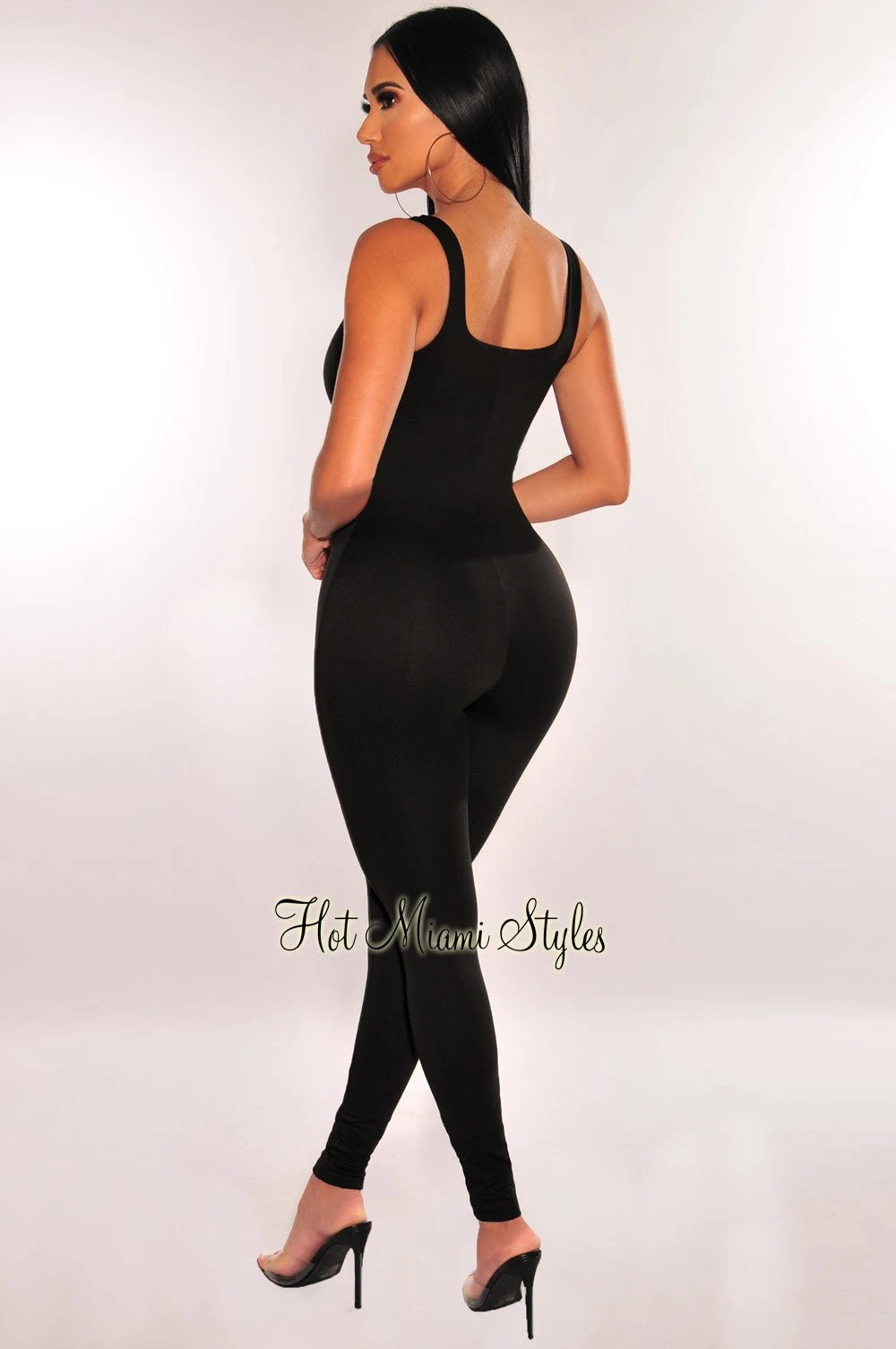 HMS Essential: Black Spaghetti Strap Perfect Fit Jumpsuit 2 HMS Essential: Black Spaghetti Strap Perfect Fit Jumpsuit - Image 2