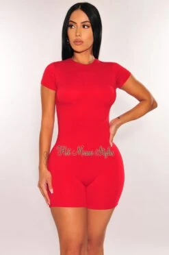 HMS Essential: Red Perfect Fit Double Lined Short Sleeve Romper