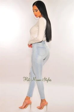 HMS Essential: White Long Sleeves Relaxed Fit T Shirt Bodysuit -Miamis Style Shop hms essential white long sleeves relaxed fit t shirt bodysuit hot miami styles 901406