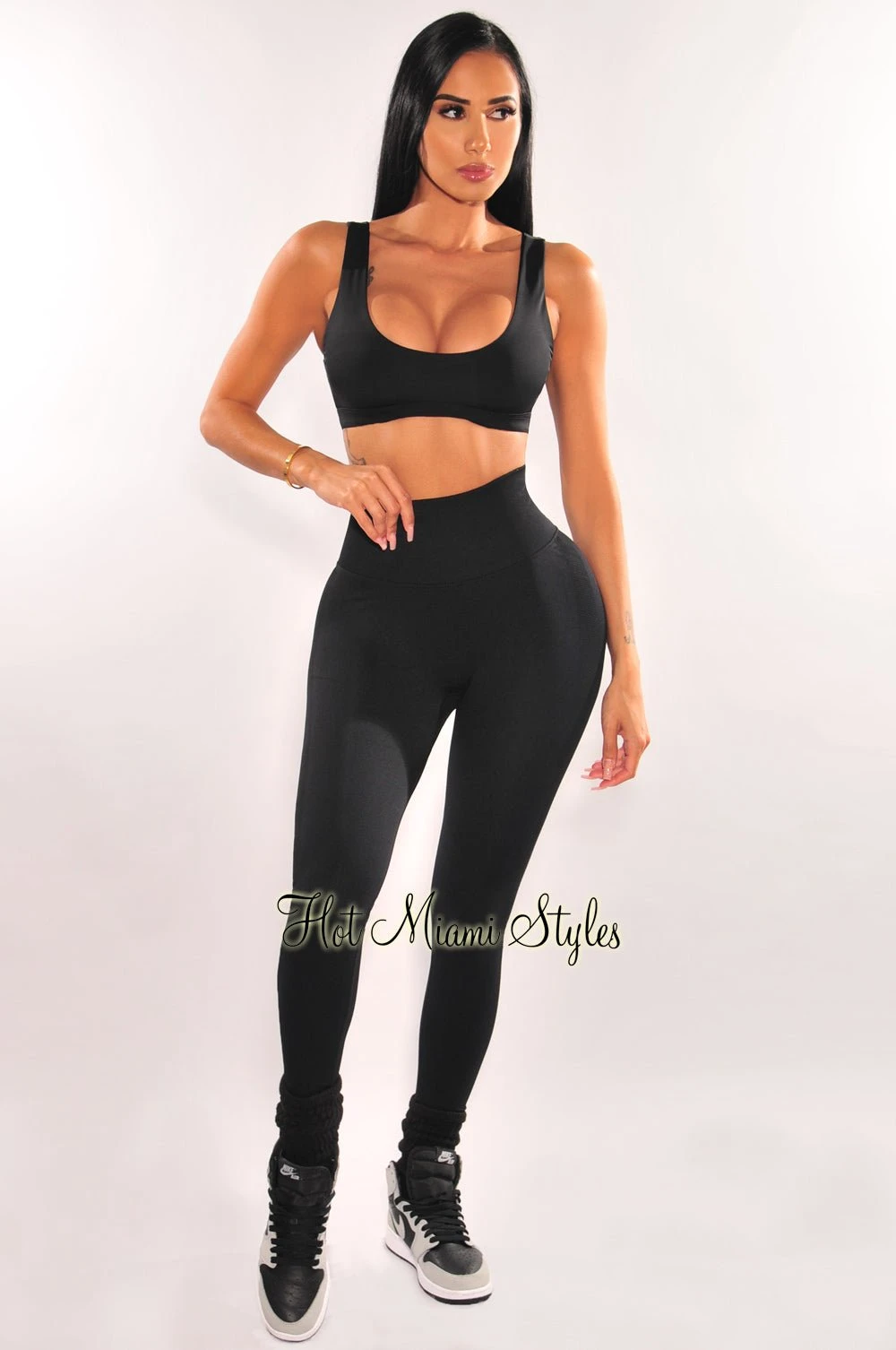 HMS FIT: Black High Waist Ultra Butt Lifting Leggings 2 HMS FIT: Black High Waist Ultra Butt Lifting Leggings - Image 2