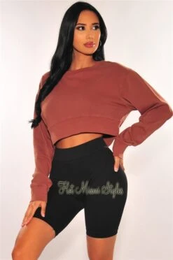 HMS Fit: Black Seamless Ribbed Knit Biker Shorts