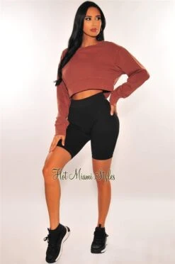 HMS Fit: Black Seamless Ribbed Knit Biker Shorts 8 HMS Fit: Black Seamless Ribbed Knit Biker Shorts -Miamis Style Shop hms fit black seamless ribbed knit biker shorts hot miami styles 999514