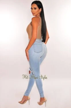 Mocha Faux Leather Round Neck Sleeveless Crop Top -Miamis Style Shop mocha faux leather round neck sleeveless crop top hot miami styles 285939