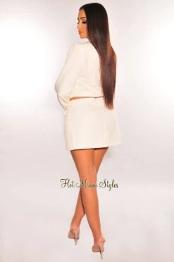 Off White Collared Cut Out Long Sleeve Slit Blazer Dress 7 Off White Collared Cut Out Long Sleeve Slit Blazer Dress -Miamis Style Shop off white collared cut out long sleeve slit blazer dress hot miami styles 408371
