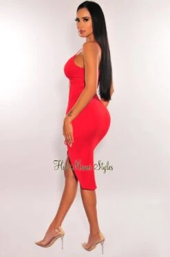 Red Spaghetti Strap Knotted Cut Out Lace Up Asymmetrical Dress 8 Red Spaghetti Strap Knotted Cut Out Lace Up Asymmetrical Dress -Miamis Style Shop red spaghetti strap knotted cut out lace up asymmetrical dress hot miami styles 681164