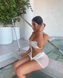 White Crochet Bandeau Lace Up Bikini Tie Up Skirt Three Piece Set 9 White Crochet Bandeau Lace Up Bikini Tie Up Skirt Three Piece Set -Miamis Style Shop white crochet bandeau lace up bikini tie up skirt three piece set hot miami styles 444091