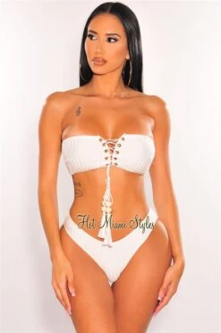 White Crochet Bandeau Lace Up Bikini Tie Up Skirt Three Piece Set 7 White Crochet Bandeau Lace Up Bikini Tie Up Skirt Three Piece Set -Miamis Style Shop white crochet bandeau lace up bikini tie up skirt three piece set hot miami styles 859848