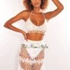 White Crochet Halter Cowrie Shells Skirt Two Piece Set Cover Up