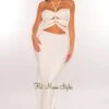 White Halter Braided Rope Cut Out Maxi Dress