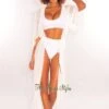 White Mesh Sheer Maxi Tie Up Cover Up