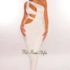 White One Shoulder Cut Out Midi Dress