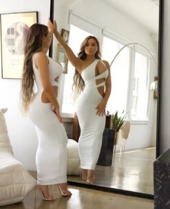 White One Shoulder Cut Out Midi Dress 5 White One Shoulder Cut Out Midi Dress -Miamis Style Shop white one shoulder cut out midi dress hot miami styles 577095