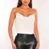 White Silver Chain Open Back Crop Top