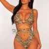 Zebra Cut Out Wrap Swimsuit